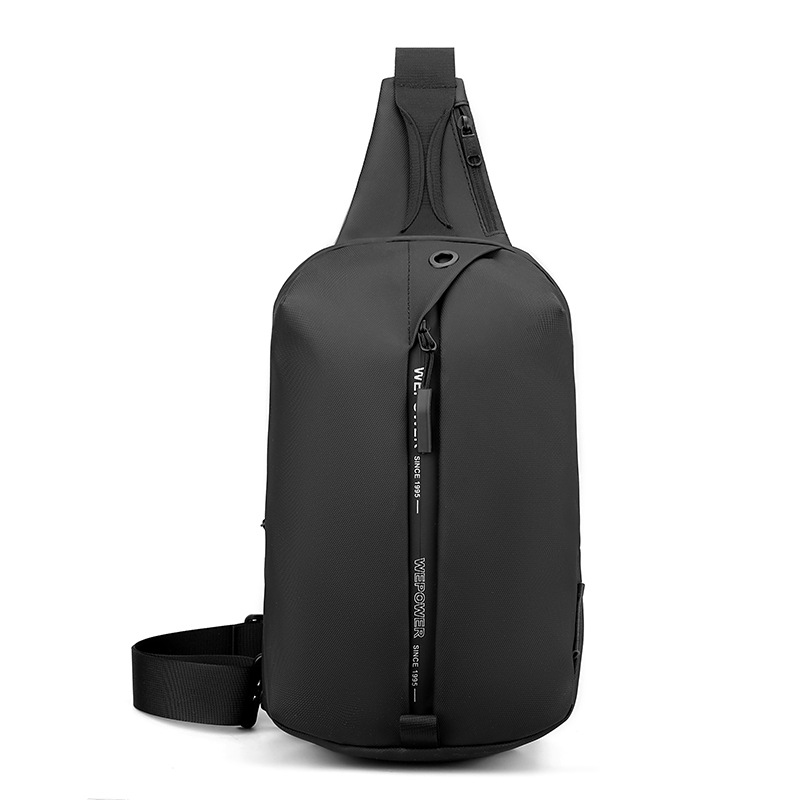 WEPOWER's new men's USB chest bag, a trendy large-capacity hand-held shoulder bag, and a fashionable and simple business crossbody bag Item Picture