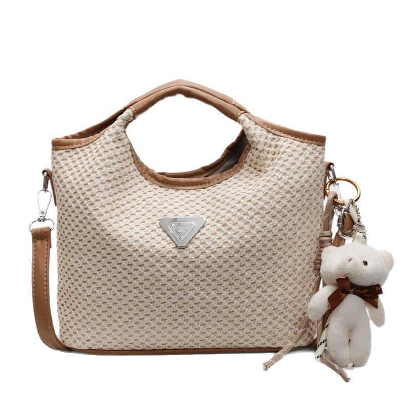 Summer's new large-capacity commuter tote bag for women, a versatile casual straw-woven bag, trendy and stylish crossbody bag Item Picture