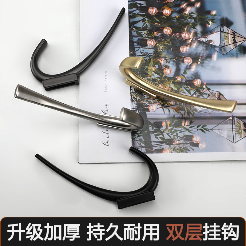 Simple single hook, black and silver, bathroom door, window, cabinet, coat hook, Nordic style, small coat hook behind the door, single hanging coat hook details Picture