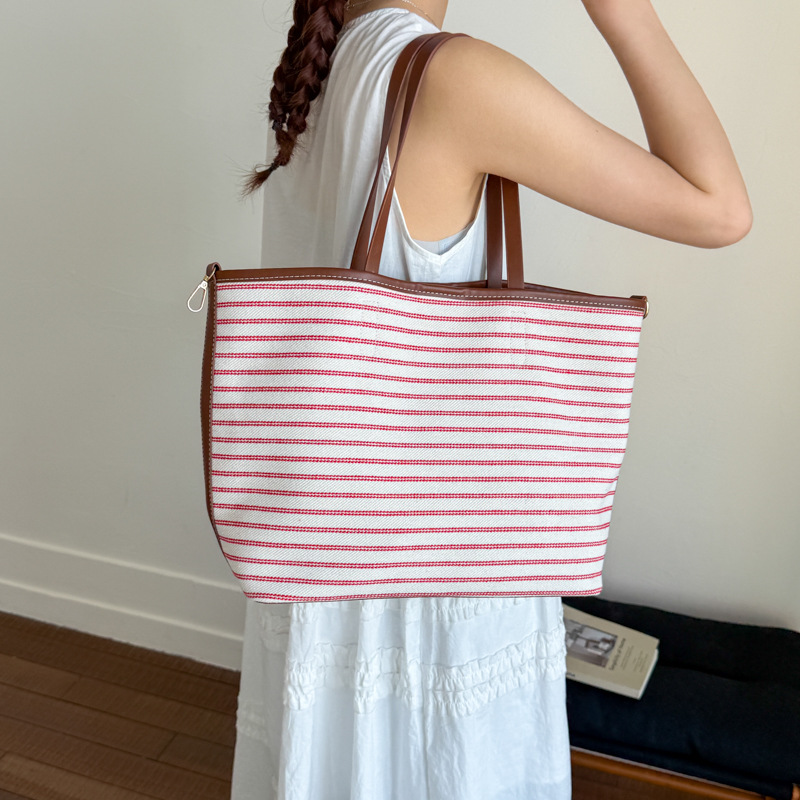 Korean large-capacity tote bag 2025 new style high-end shoulder bag, commuting canvas bag, niche and versatile underarm bag Specification drawing