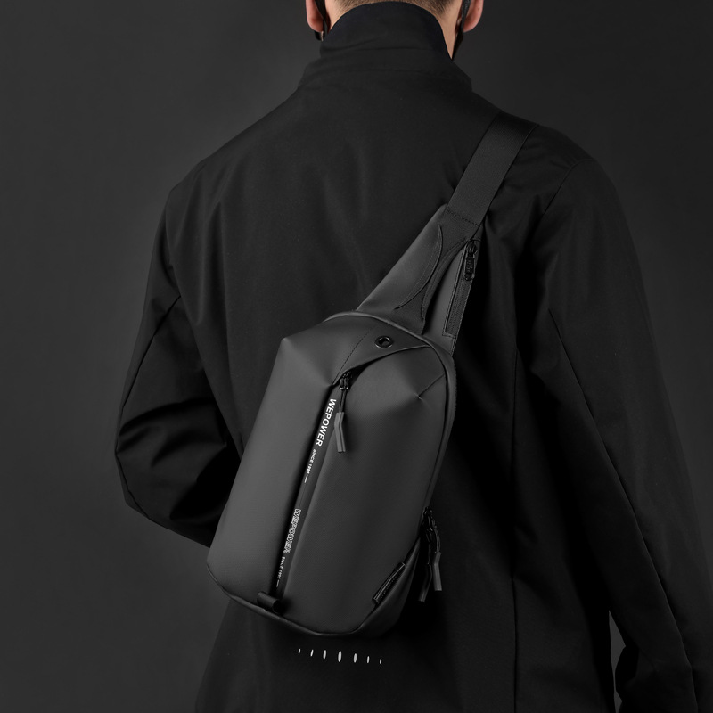 WEPOWER's new men's USB chest bag, a trendy large-capacity hand-held shoulder bag, and a fashionable and simple business crossbody bag Specification drawing