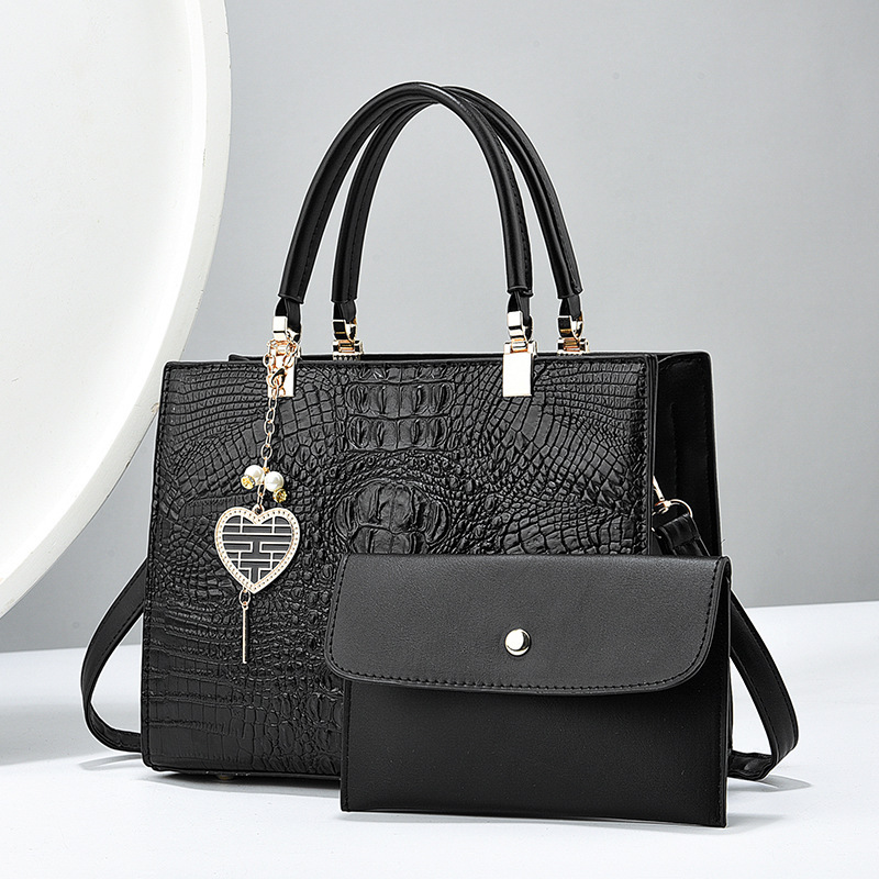 Women's cross-border bag 2024 new style handbag with crocodile pattern, high-end feel, large capacity, a crossbody killer bag for mom Specification drawing