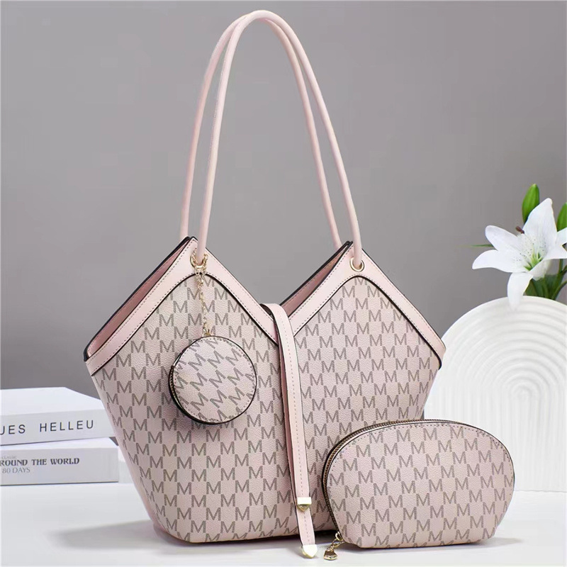 Three-piece set women's bag factory, fashionable and trendy women's bag, high-end sense, large capacity single-shoulder bag, crossbody bag, handbag women's bag full figure