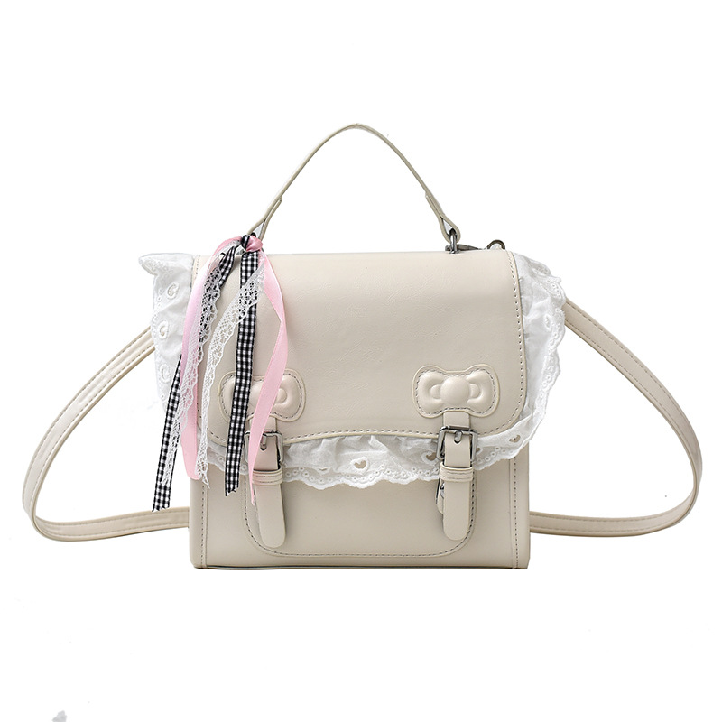 Korean sweet school-style simple backpack, summer fashion, versatile, high-end quality hand-held small square bag for women Item Picture