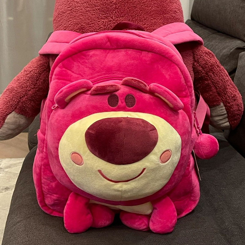 Strawberry Bear Korean-style backpack, cute schoolbag, plush cartoon, girlish heart, ins Japanese-style backpack, middle school and junior high school students Specification drawing