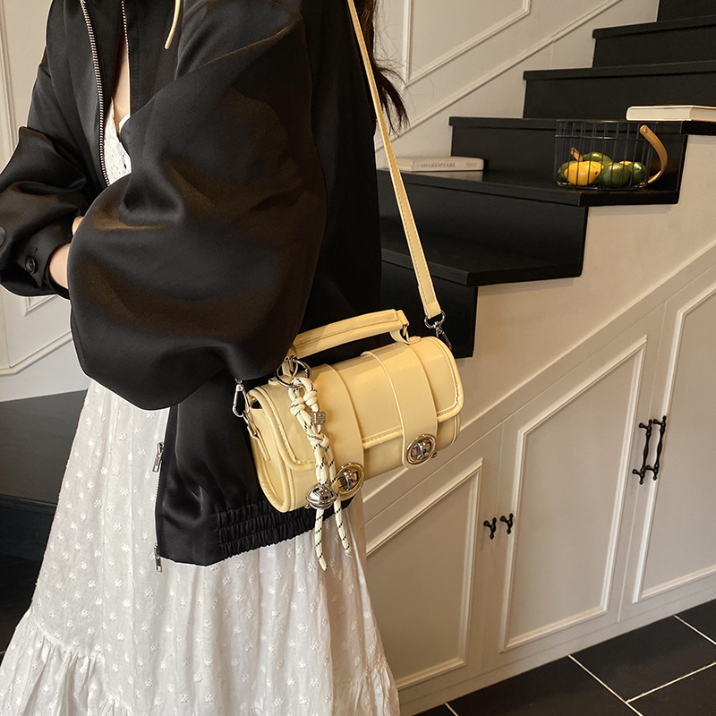 2025 New personalized design trendy hand-held small square bag for women, Korean style, fashionable and stylish, solid color single-shoulder crossbody bag Application Scenario