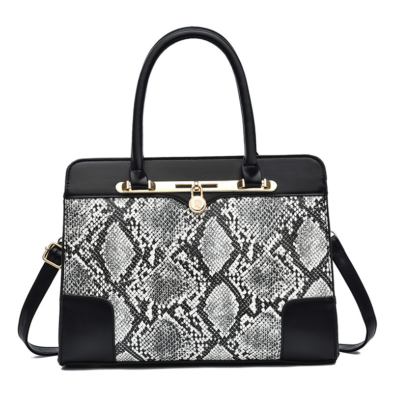 The new 2024 snake-patterned women's handbag for foreign trade features a large-capacity, high-quality single-shoulder bag and a fashionable crossbody bag that is niche Item Picture