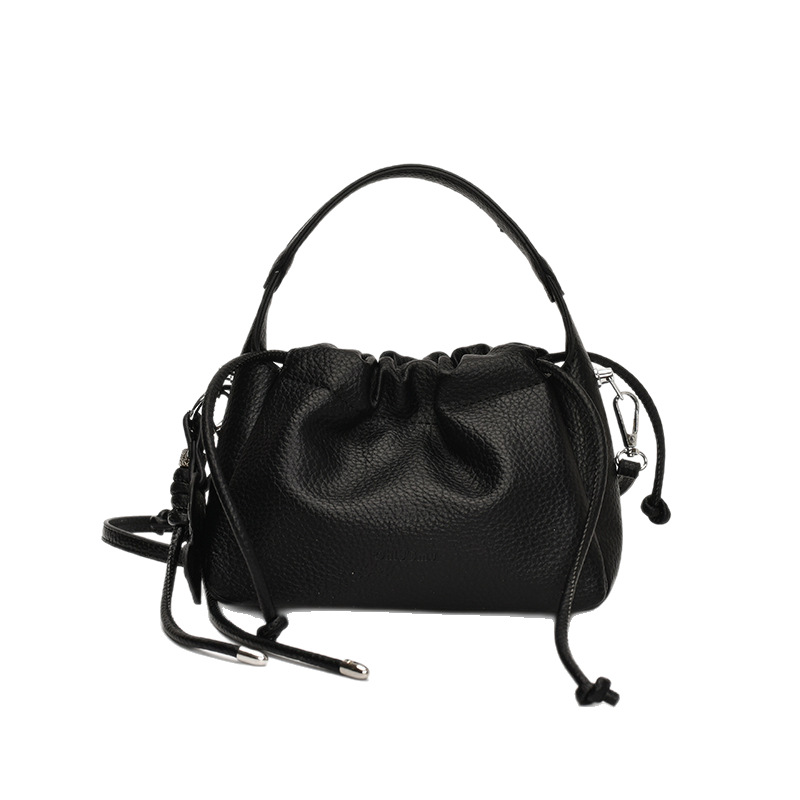 Korean ins pleated bag, trendy and fashionable bucket bag for women 2025, new simple single-shoulder bag, high-end crossbody bag Item Picture