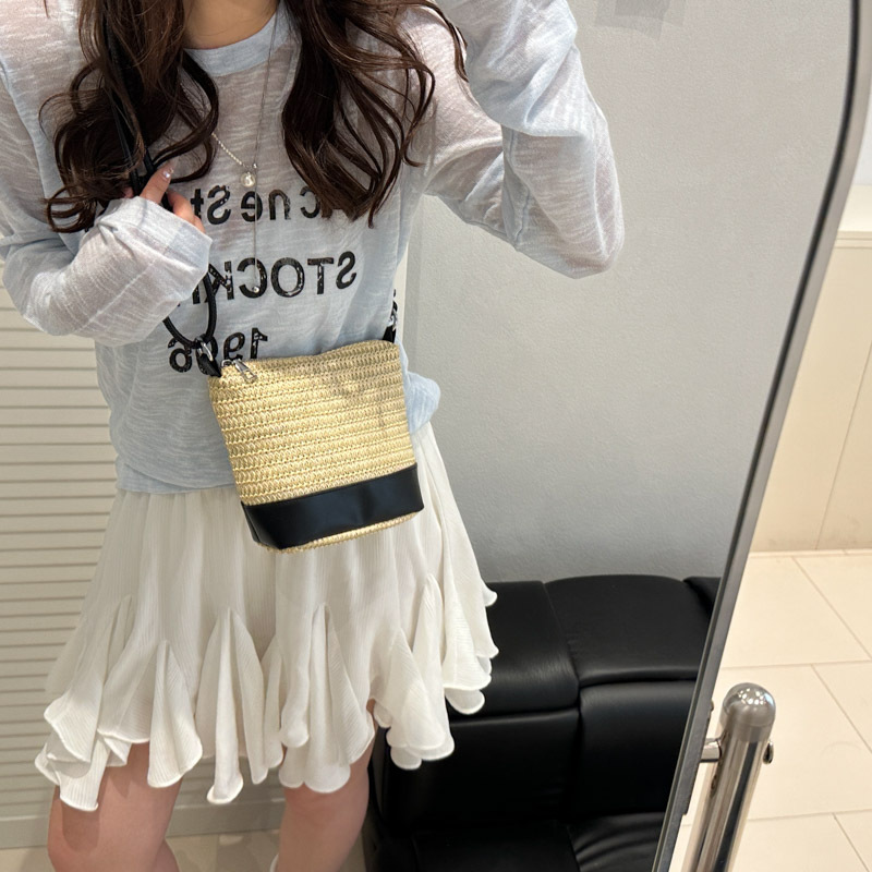 2025 Woven new stylish design, forest cute color block texture, large capacity for commuting, casual, single-shoulder crossbody handbag Specification drawing