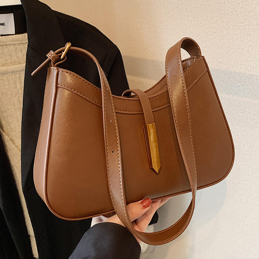 A simple and retro small bag for women, 2024 new single-shoulder underarm bag, high-end texture, casual and versatile, commuting crossbody bag full figure