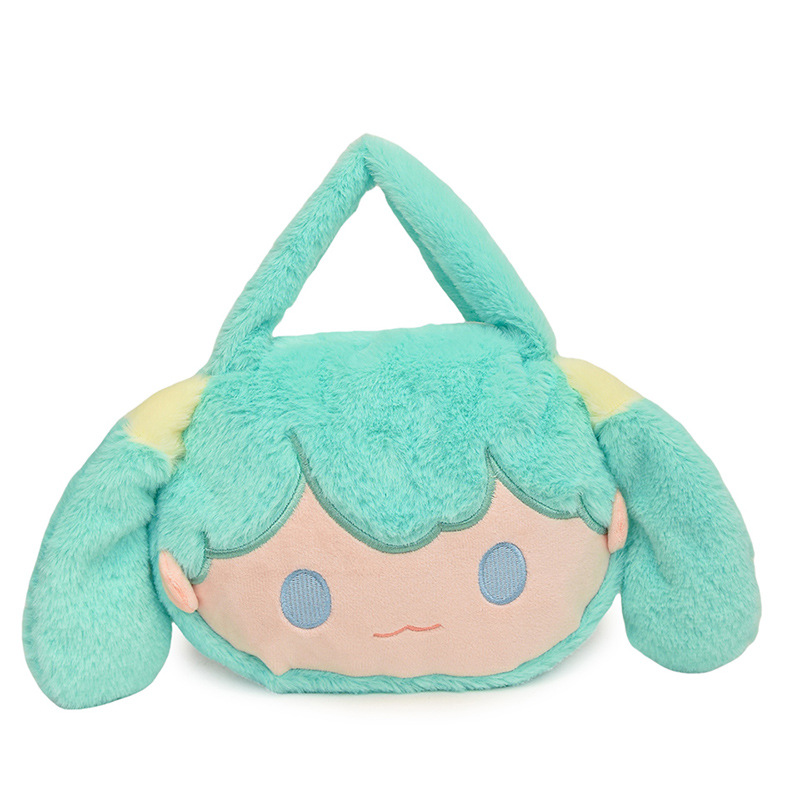 Hatsune Miku plush toy bag, 2D soft girl hand-held storage doll coin purse, cute claw machine doll bag Item Picture