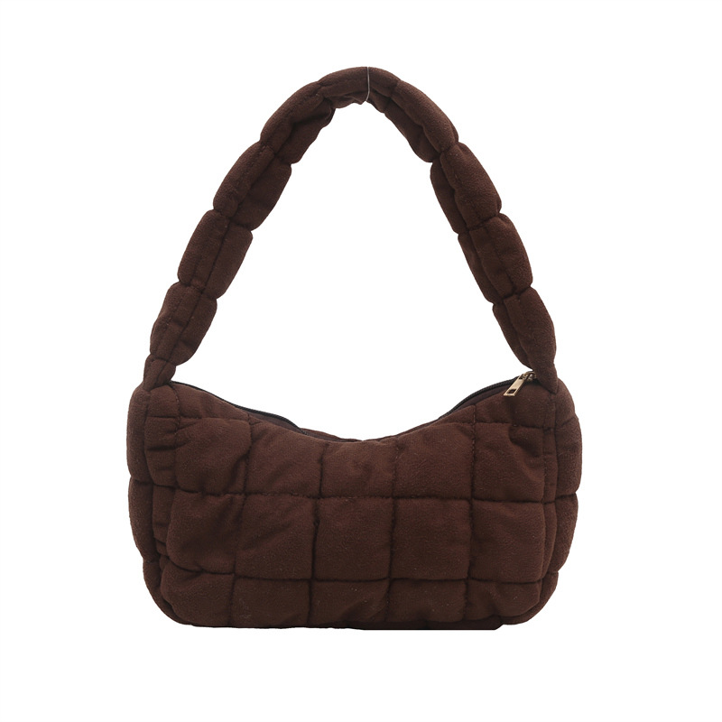 The 2024 new Korean pleated checkered cloud bag underarm bag features a stylish and trendy mini handbag design Item Picture