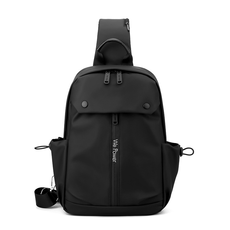 WEPOWER's new men's casual chest bag is a simple and fashionable crossbody bag with a large single-shoulder capacity and water repellent Item Picture