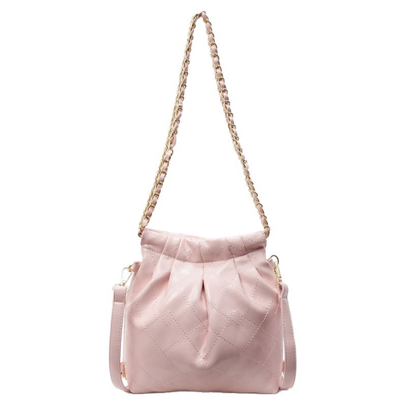 A light luxury high-end pleated and simple diamond-shaped chain versatile backpack for women, a new fashion single-shoulder crossbody bag for 2025 Item Picture