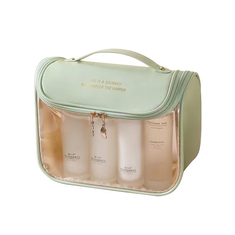 New transparent cosmetic bag, portable waterproof cosmetic storage bag, large-capacity multi-functional travel toiletry bag Item Picture