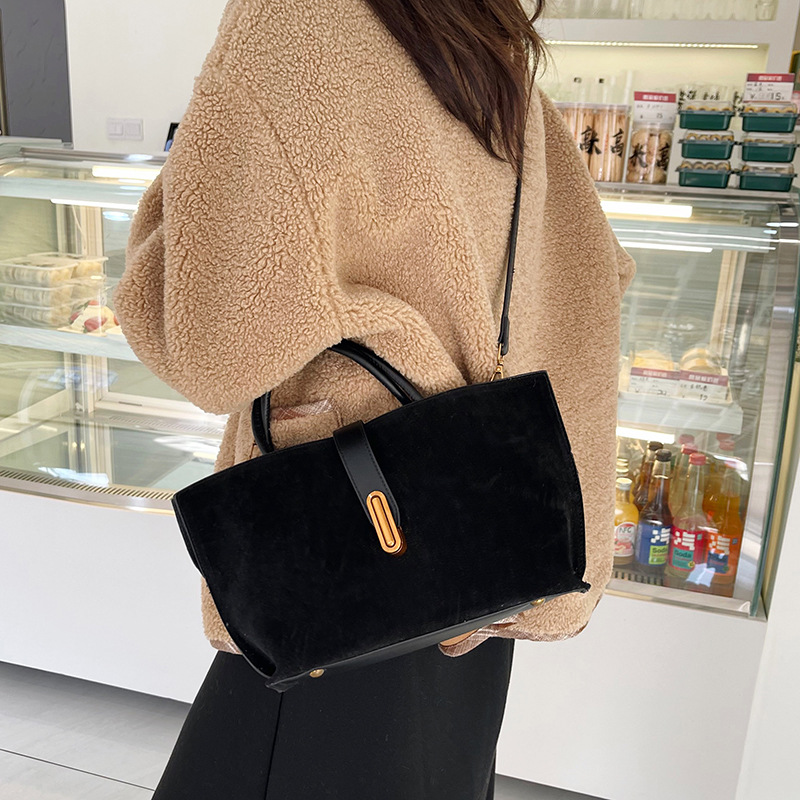 Large-capacity handbag for women 2025 cross-border new retro matte commuter crossbody bag, fashionable mother and child tote bag Specification drawing