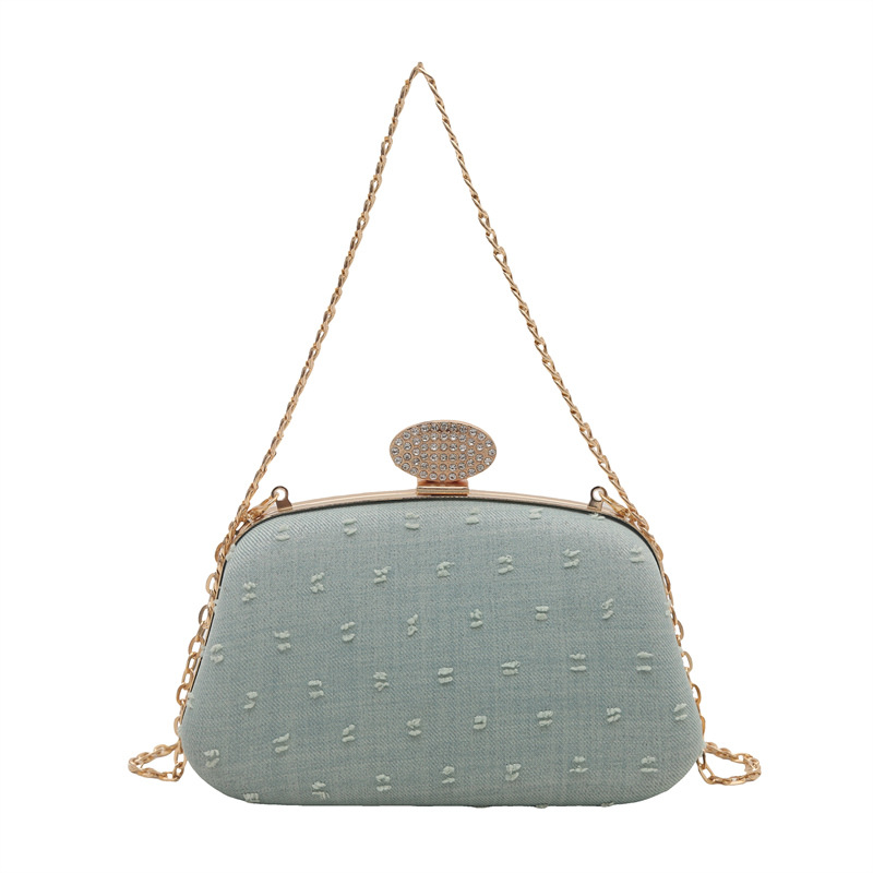 Hong Kong-style fashionable design hard-shell versatile dinner bag, women's fashionable intaglio-shaped single-shoulder crossbody bag Item Picture