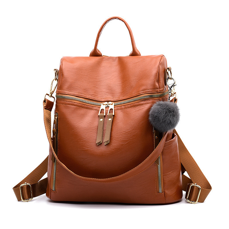 Wholesale of new soft leather best-selling backpacks, women's PU leather waterproof multi-functional backpacks, cross-border export one-piece consignment Item Picture