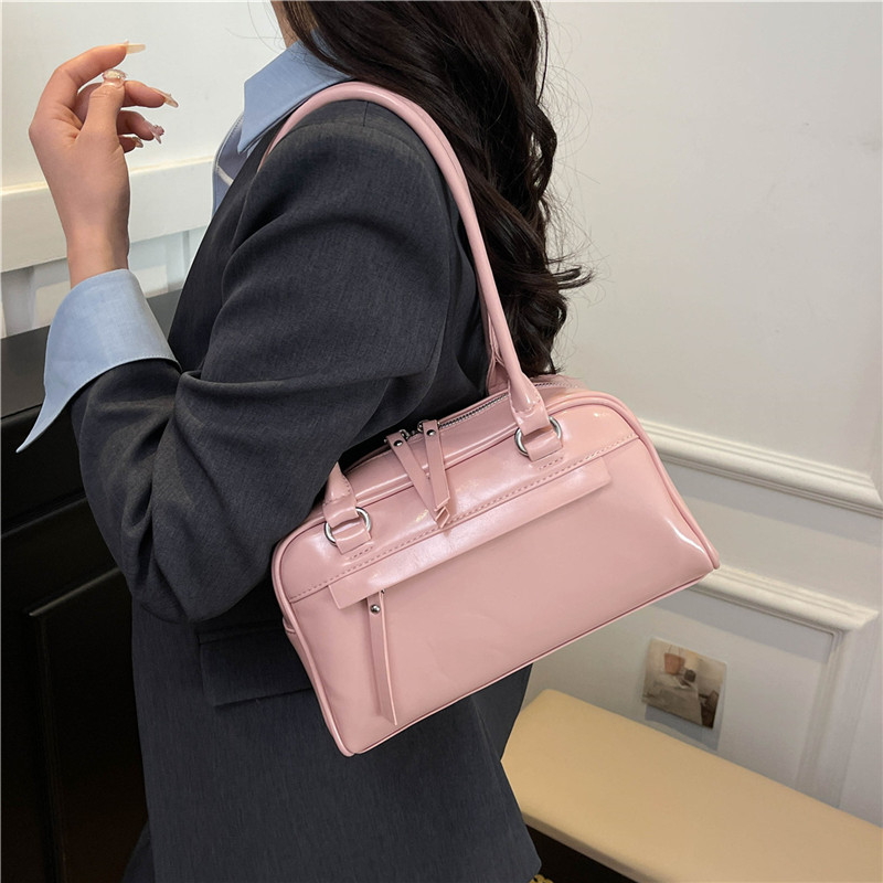 Cross-border Korean style fashionable and high-end underarm bag for women 2025 new simple and versatile single-shoulder bowling tote bag Specification drawing