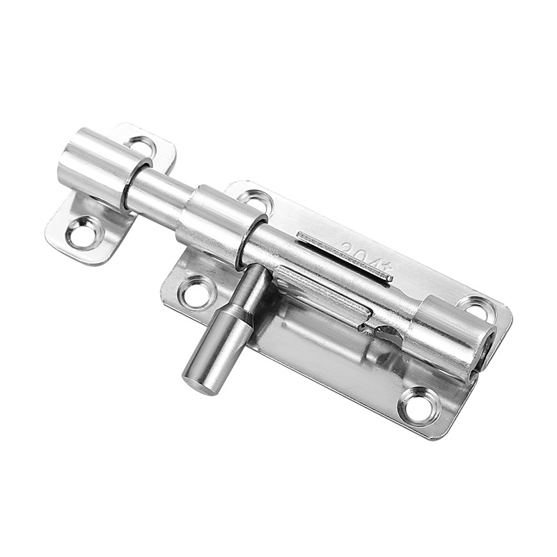 The door is a thickened 304 stainless steel latch with lock holes, a wooden door lock, a sliding door, and a stainless steel door bolt Item Picture
