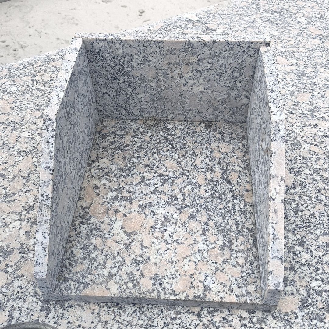 Water dustpan, outdoor rainwater, marble and granite water dustpan, downspout, rainwater dustpan connected below the drainage pipe. full figure