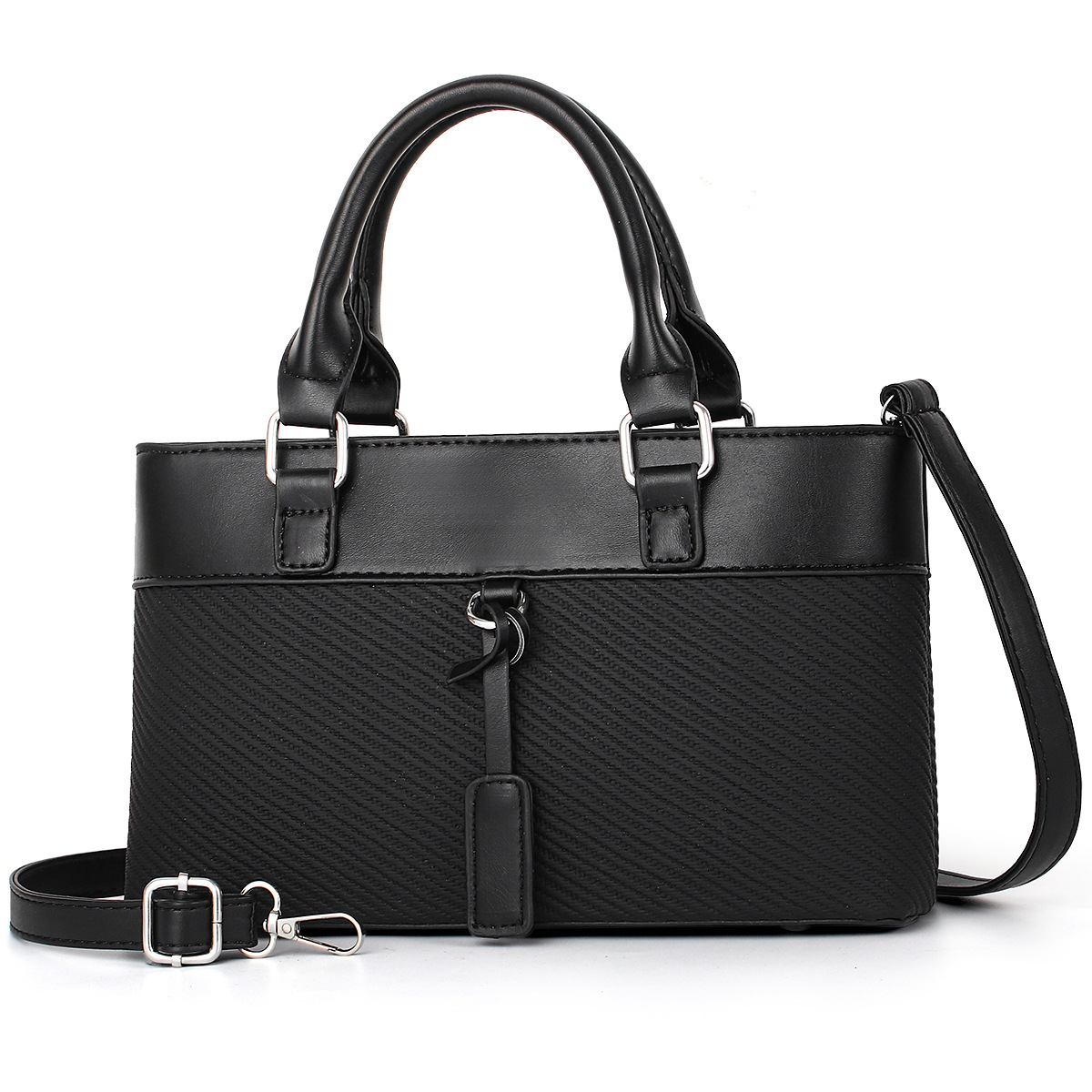 Cross-border middle-aged women's handbag 2025 New large-capacity patchwork tote trendy bag, practical and casual single-shoulder bag full figure
