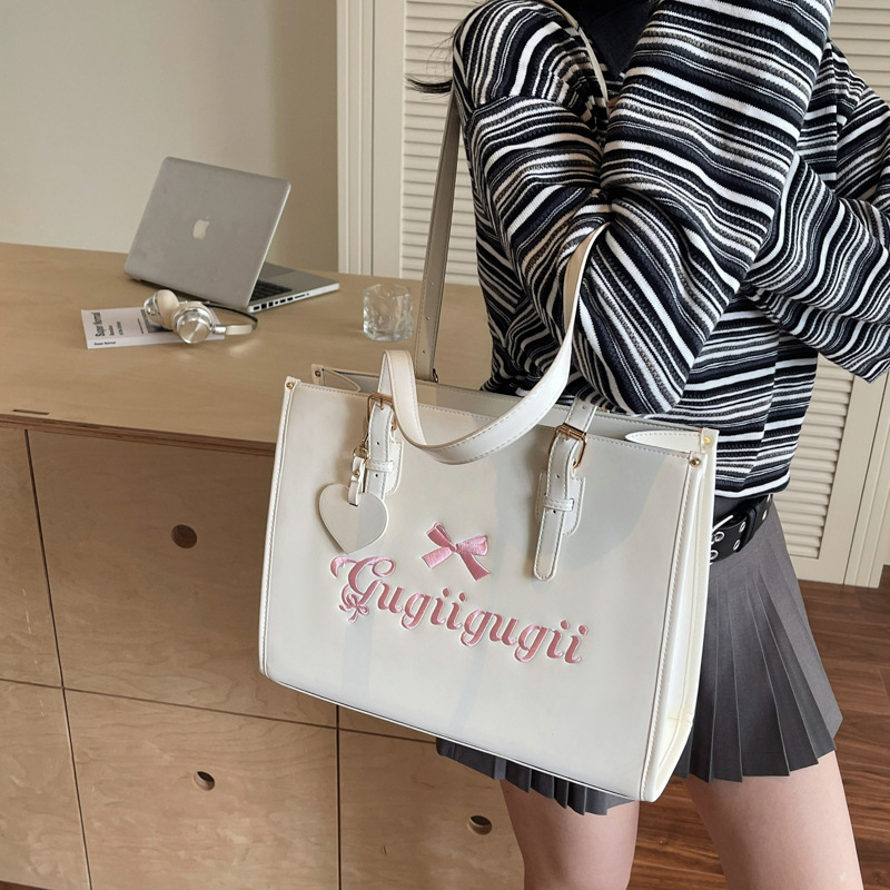 Fashionable large-capacity tote bag, stylish underarm bag, 2025 new trendy single-shoulder bag, solid-color handbag, women's bag Specification drawing