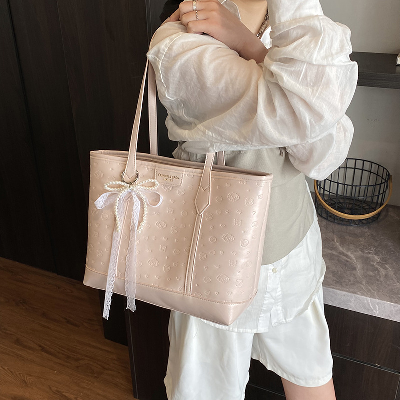 Korean large-capacity tote bag for women 2025 new style, fashionable and versatile, single-shoulder underarm bag, casual commuting bag for work Specification drawing