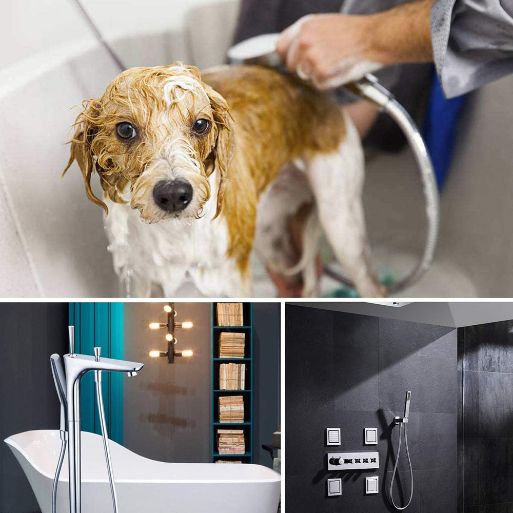 New cross-border showerhead hose, PVC shower hose, best-selling high-end black matte paint, baked paint explosion-proof Application Scenario