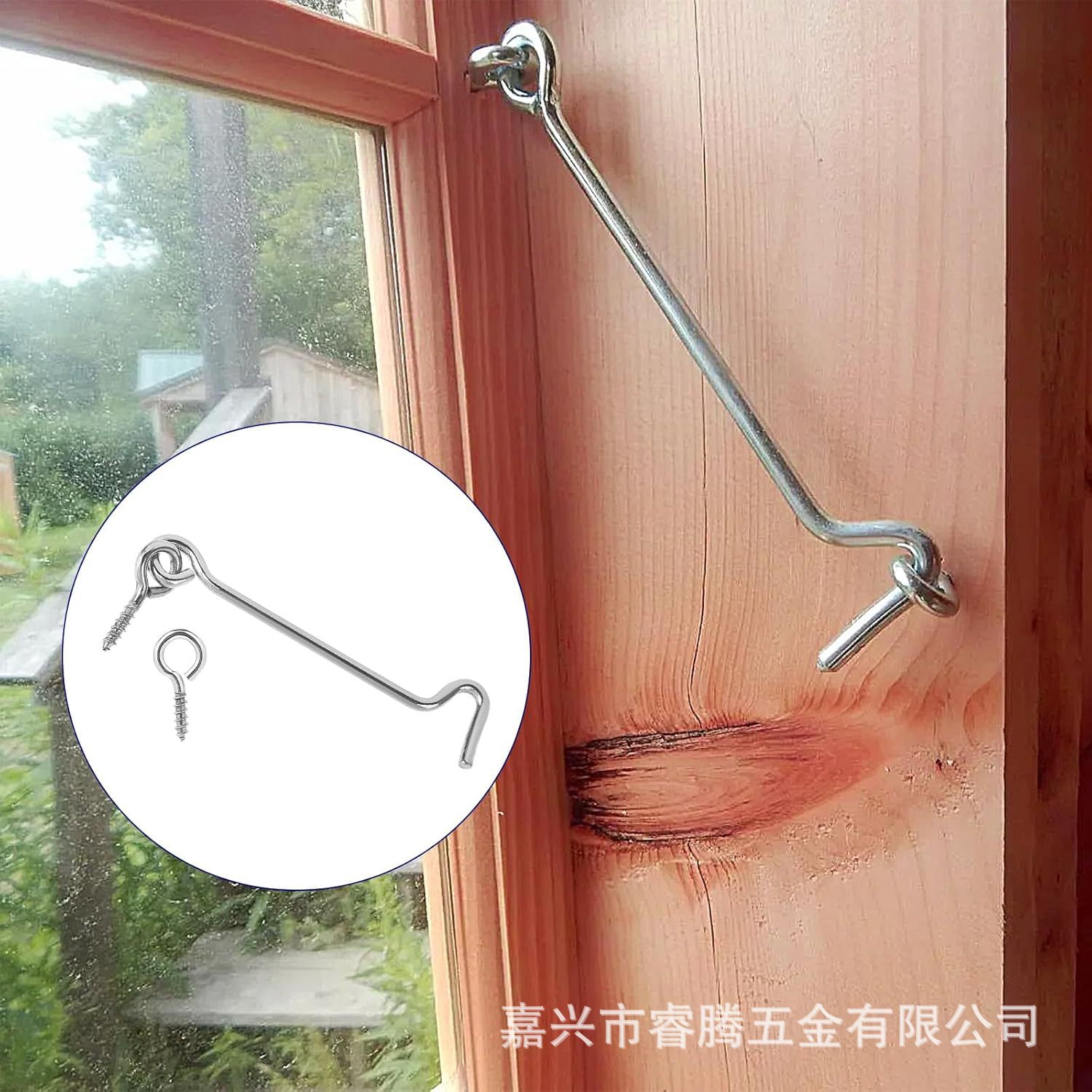 Cross-border Amazon metal iron window hooks, old-fashioned window wind hooks, window hooks, wind hooks, hooks, nails, and hooks Application Scenario