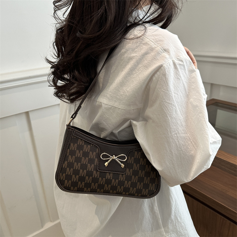 Korean-style stylish bow bag for women, new summer 2025, stylish commuting underarm single-shoulder bag for women Specification drawing