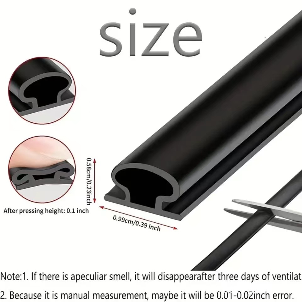Cross-border supply of anti-theft door sealing strips, bedroom door gap self-adhesive soundproof, windproof, anti-collision, entrance door dust-proof rubber strips Specification drawing