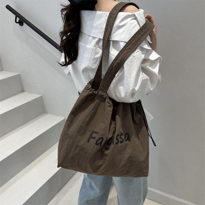 Large-capacity bag for women, light and versatile, 2025 new casual canvas single-shoulder shopping bag, tote bag for school and commuting Specification drawing