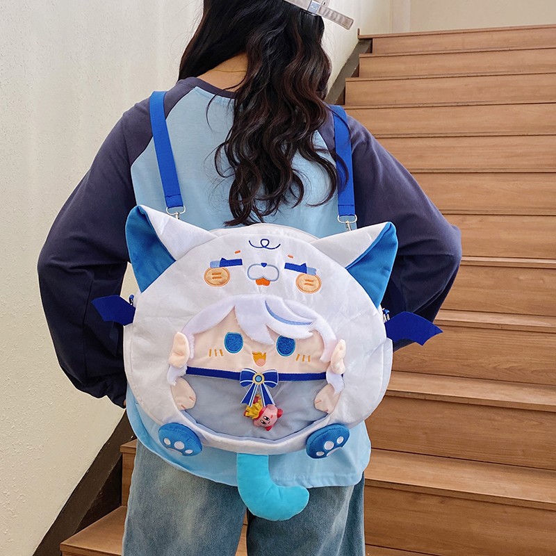 New cartoon peripheral pain bag, girls' 2D backpack, soft and cute girls, high appearance level travel backpack, student schoolbag details Picture