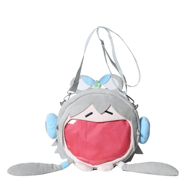 New cartoon Luo Tianyi Pain Bag, plush crossbody bag series, Super Happy big mouth transparent jelly bag factory direct sales Item Picture