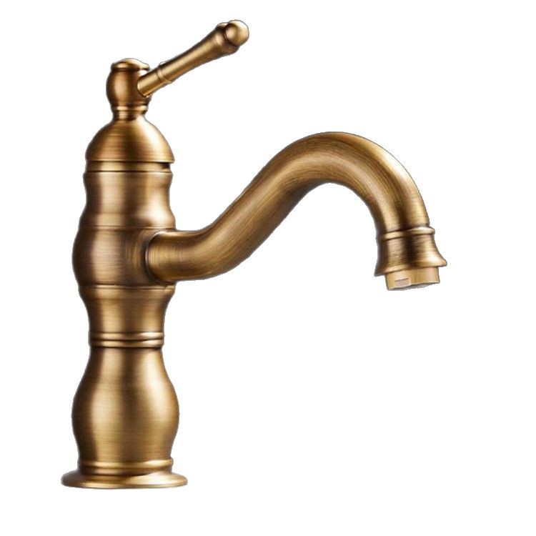 Wholesale all-copper antique bathroom washbasin faucet, cold and hot dual-purpose bathroom, retro raised faucet washbasin Item Picture
