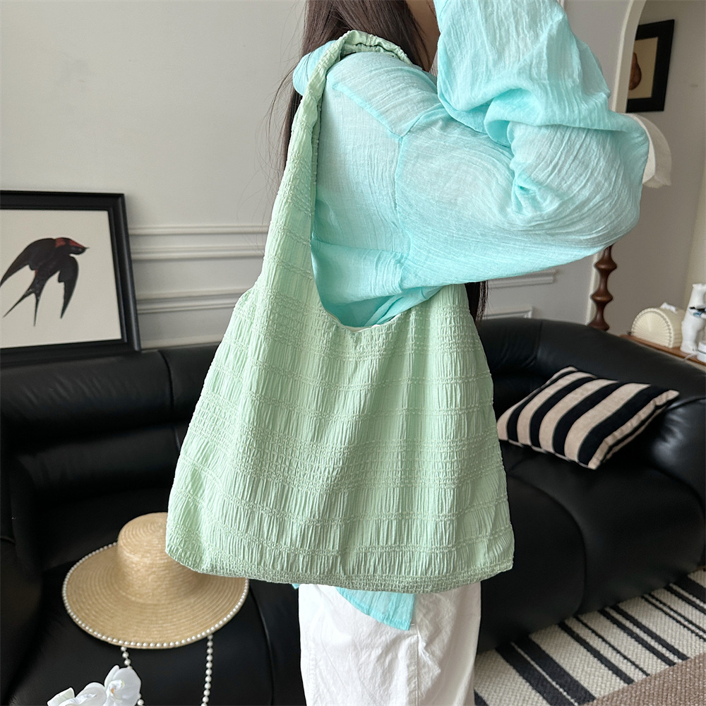 3682 solid color, fresh and simple commuting Korean style, simple large-capacity shopping bag, single-shoulder bag, thin student schoolbag Specification drawing