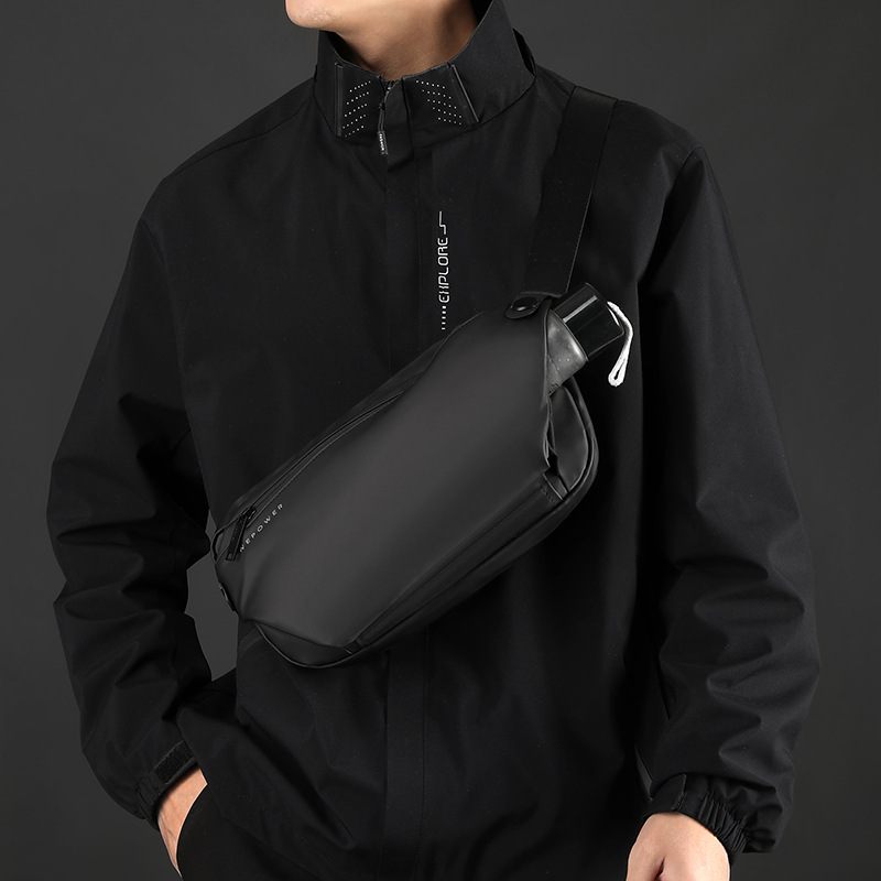 WEPOEWR's new outdoor casual large-capacity small cross bag for men, a single-shoulder crossbody bag and a multi-functional waterproof chest bag details Picture