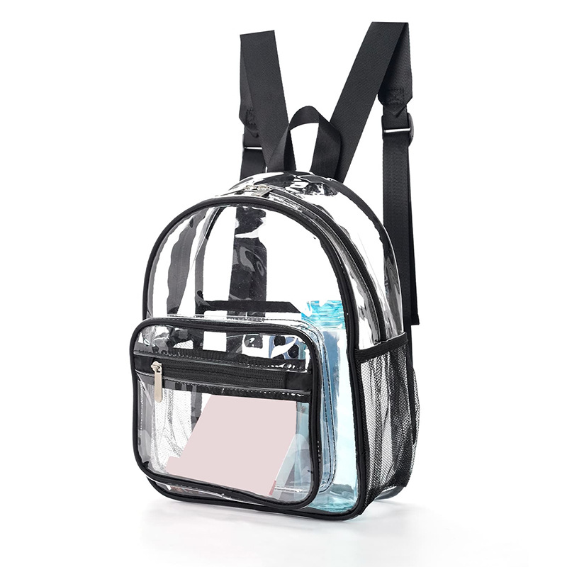 New cross-border transparent backpack, summer casual pvc backpack, jelly bag, large-capacity transparent student schoolbag Item Picture