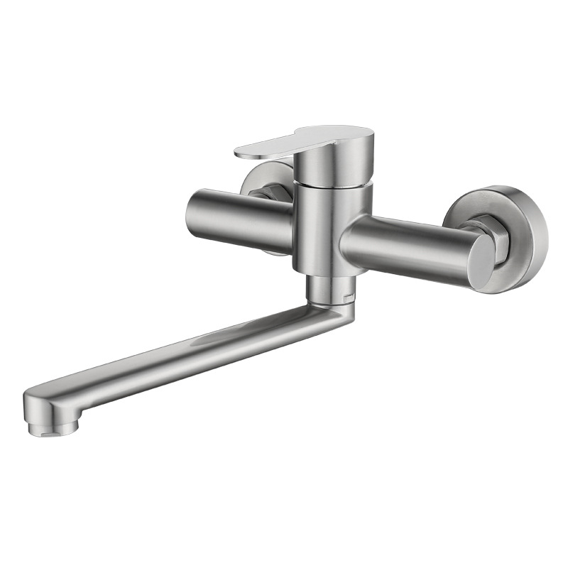 Wholesale 304 stainless steel kitchen faucets, mops, sinks, washing basins, balcony laundry sinks, wall-mounted hot and cold water faucets Item Picture