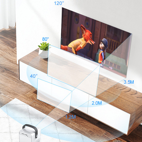 Projector, cross-border home theater, home mobile phone, wireless high-definition projector, portable handheld Android projector Specification drawing