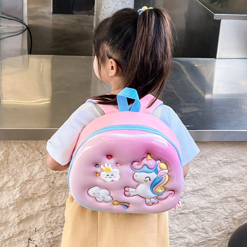 Children's bags 1-3-5 years old EVA hard shell bag, baby cartoon cute little horse backpack, boys' and girls' accessories backpack full figure