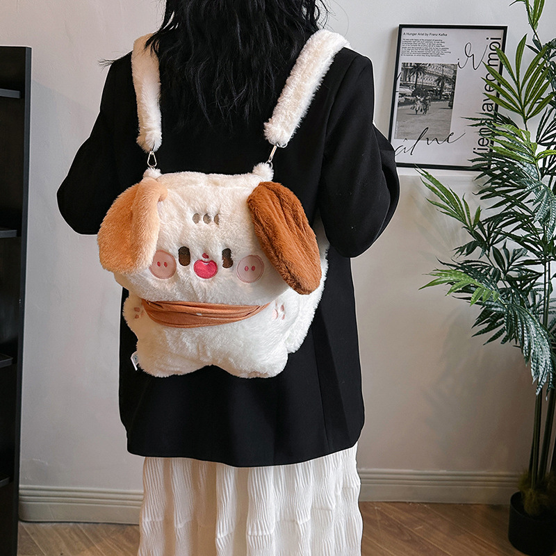 New original soft and cute country dog backpack, ins cartoon cute doll bag, claw machine doll for gift exchange details Picture