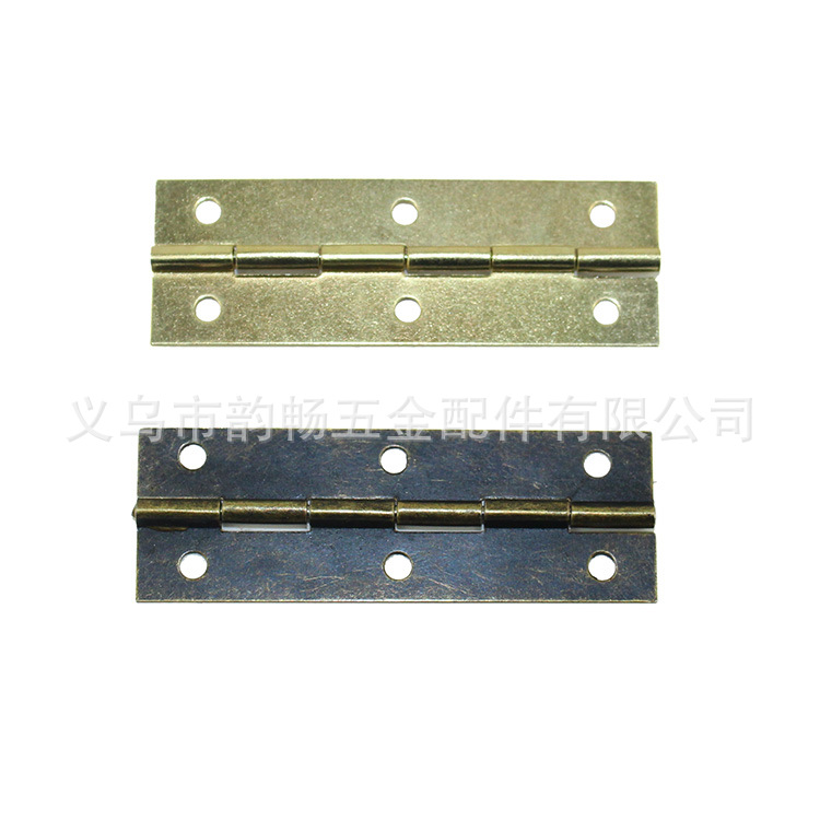 Packaging box, hardware flat hinges, ordinary hinges, copper-plated hinges, wooden box, gift box, packaging box hinges, 59*20MM details Picture