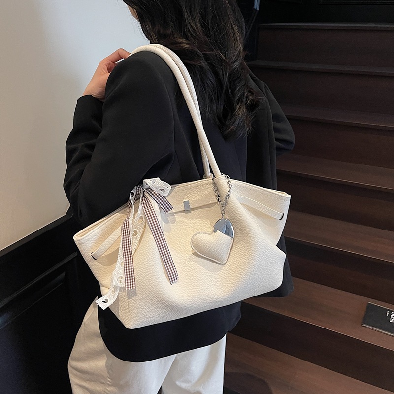 High-end texture lychee pattern large-capacity tote bag for women 2025 new style, fashionable, simple and versatile single-shoulder armpit bag details Picture