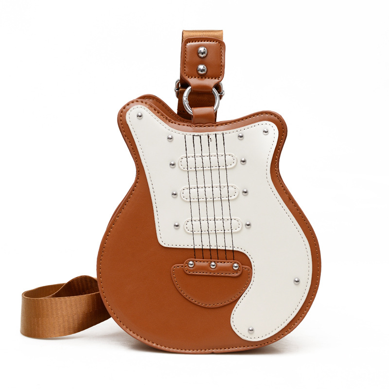 Cross-border trendy women's bag, European and American single-shoulder bag, guitar-shaped women's bag, personalized and creative crossbody bag Item Picture