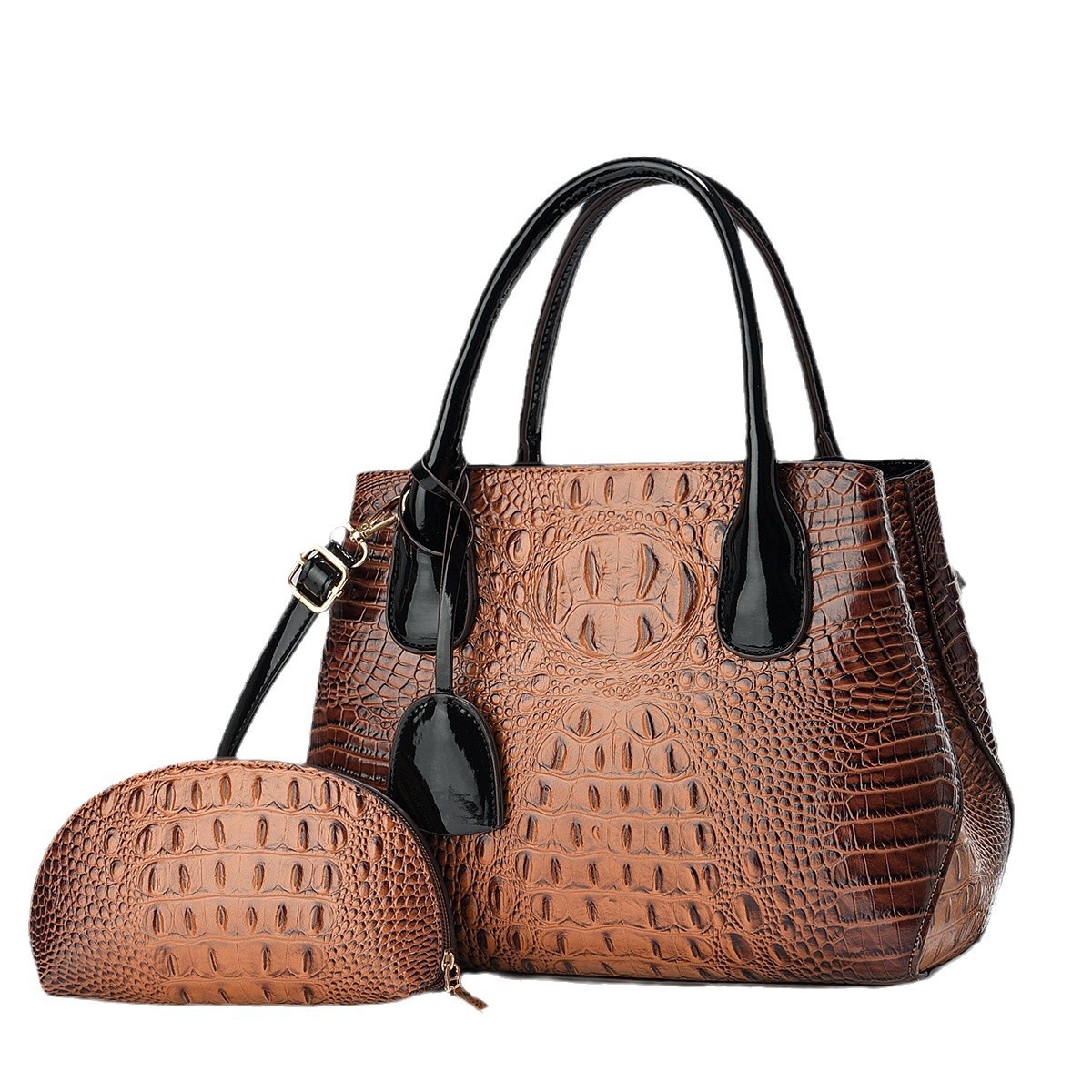 New crocodile-patterned mother and child bag, fashionable and simple cross-border handbag, large-capacity trendy single-shoulder crossbody bag, one-piece consignment Item Picture