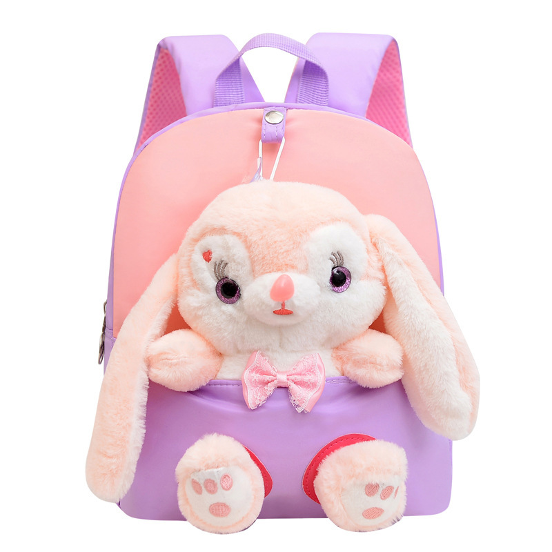 Autumn and winter plush kindergarten schoolbags, souvenirs, cartoon children's bags, figurines, pendants, double-shoulder student backpacks for girls Item Picture