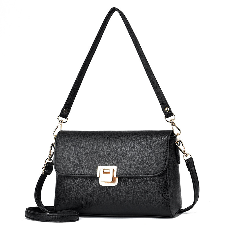 The new 2025 simple crossbody bag with lychee pattern for middle-aged moms is a must-have for shopping and grocery shopping. It's a trendy lock shoulder bag Item Picture