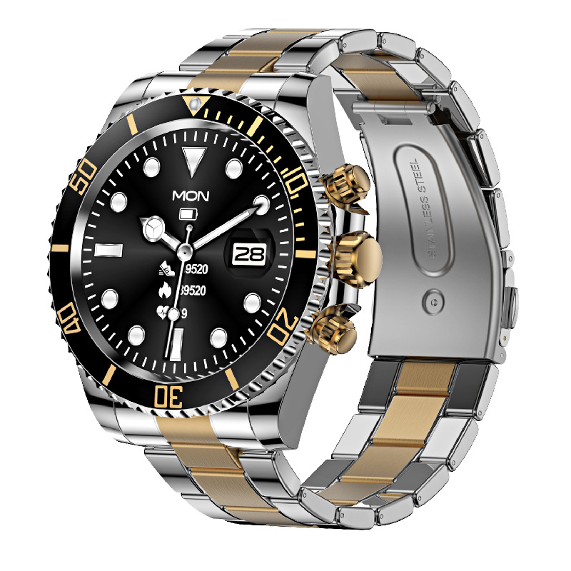 New cross-border AW12 Bluetooth call smartwatch with rotating bezel, music and blood pressure detection for men full figure